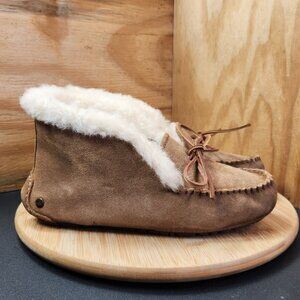Ugg Womens Alena Shearling Lined Suede Moccasin Slippers Size 9